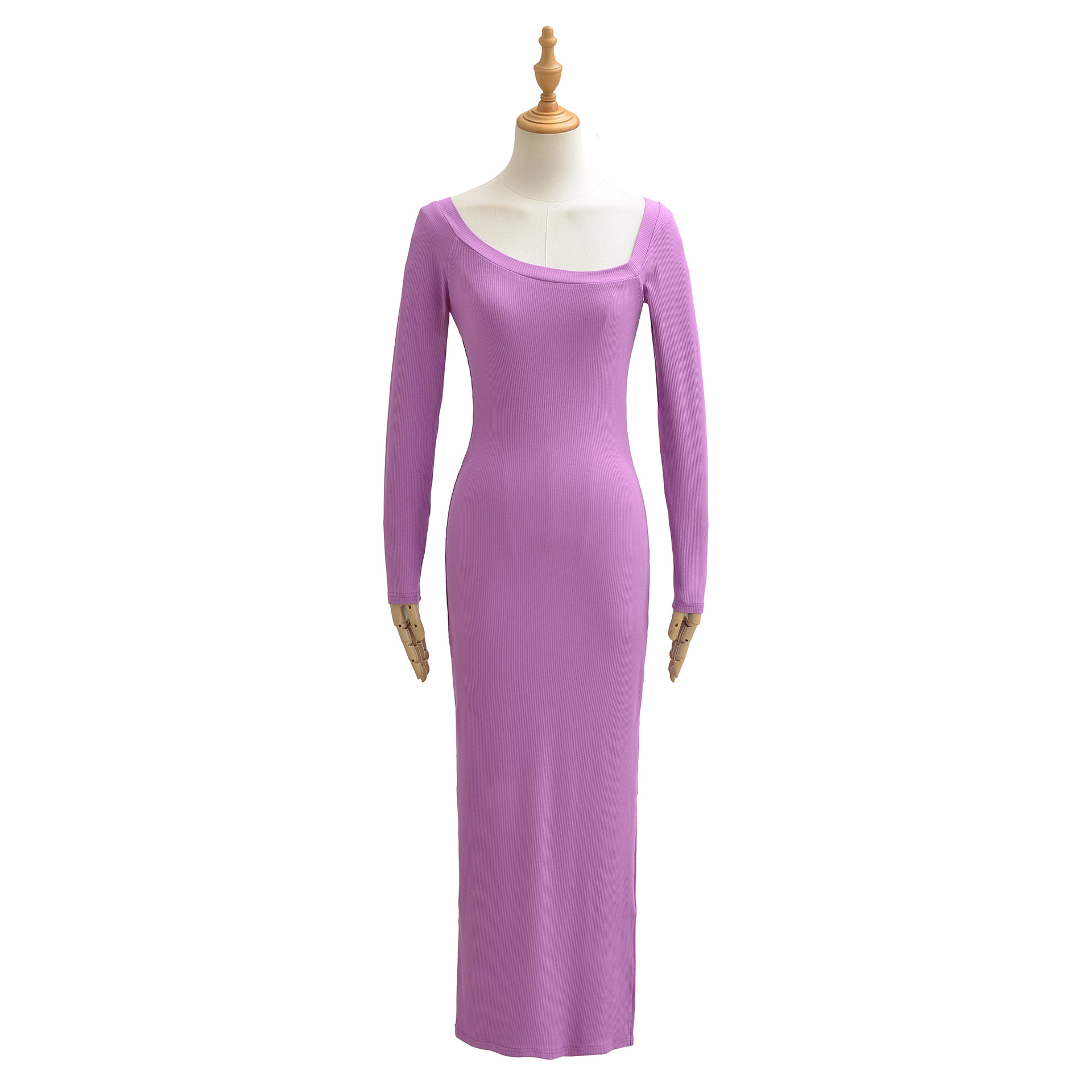 Ribbed Dress For Women Square  - đánh giá và giá Bodycon Long Sleeve Ribbed Dress