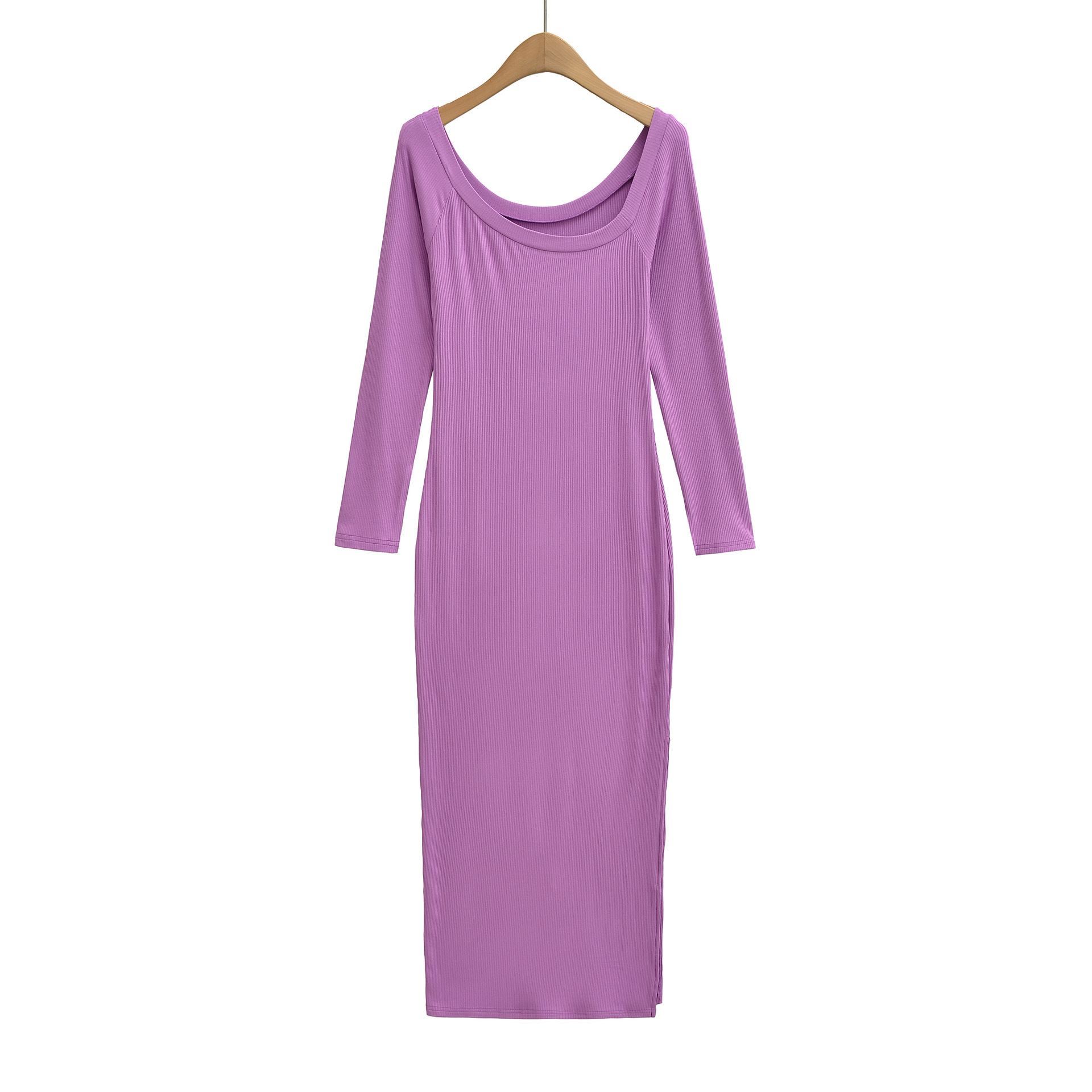 Ribbed Dress For Women Square  - đánh giá và giá Bodycon Long Sleeve Ribbed Dress