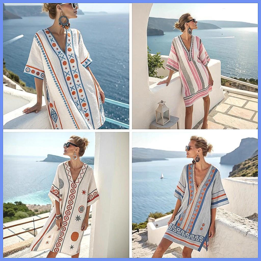 Women's 2025 Summer V-Neck Flo - đánh giá và giá Dresses