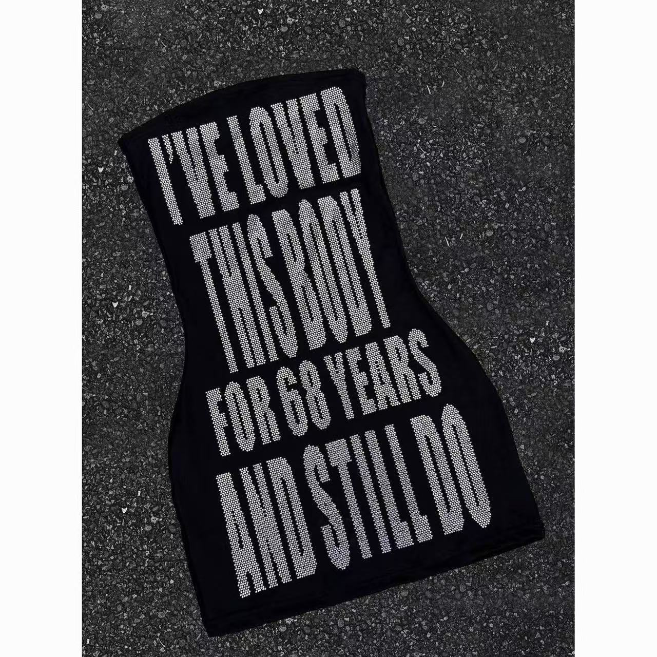 Sparkly Rhinestone Slogan Tube - đánh giá và giá Sparkly Rhinestone Club Party Dress