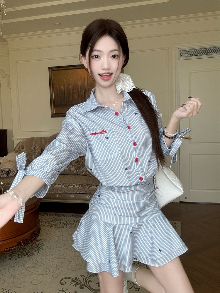 Korean Style Casual Striped Sh - đánh giá và giá Korean Style A Line Shirt Dress