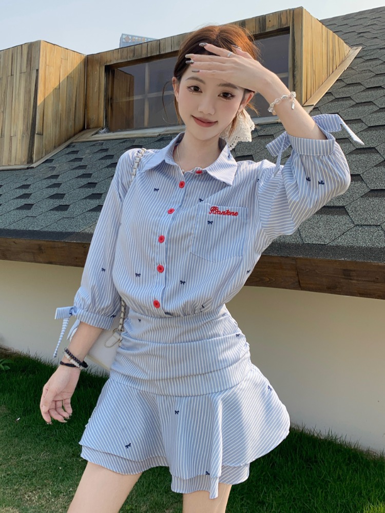 Korean Style Casual Striped Sh - đánh giá và giá Korean Style A Line Shirt Dress