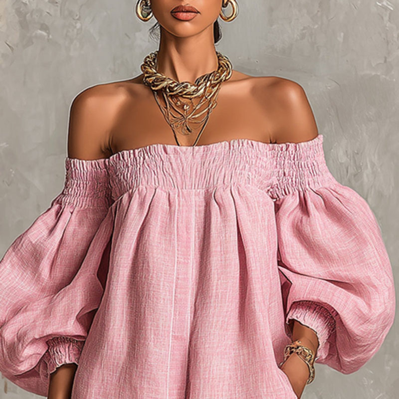 2026 Summer New Off Shoulder P - đánh giá và giá Off Shoulder Puff Sleeve Sundress