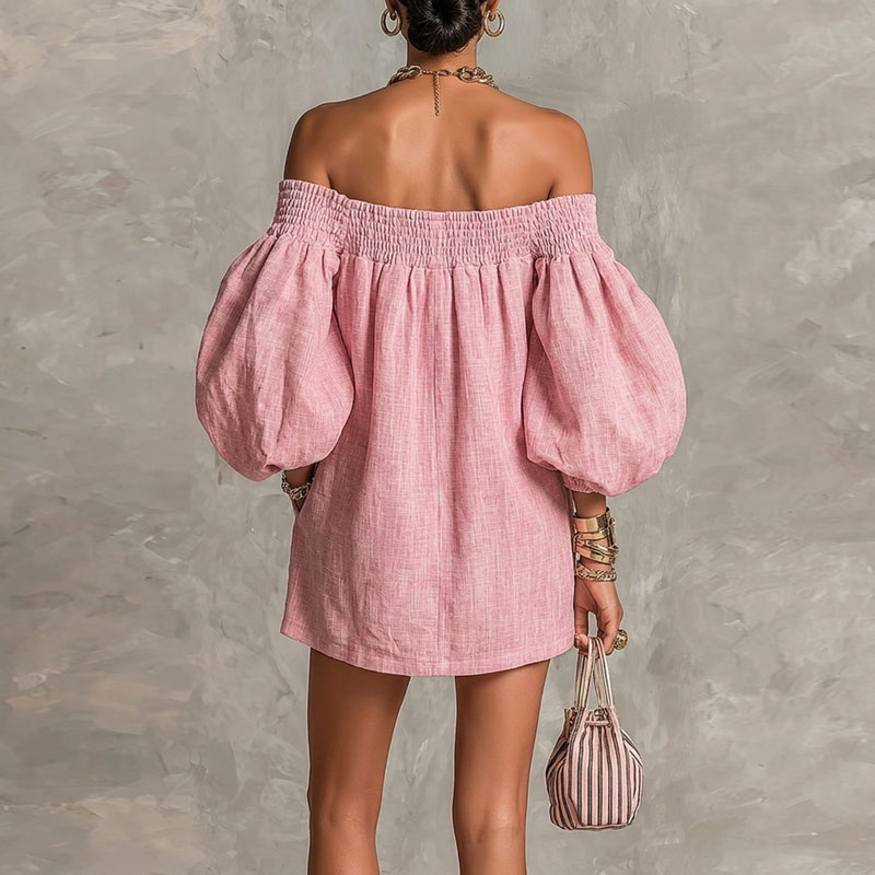 Women's Solid Off Shoulder New - đánh giá và giá Off Shoulder Puff Sleeve Sundress