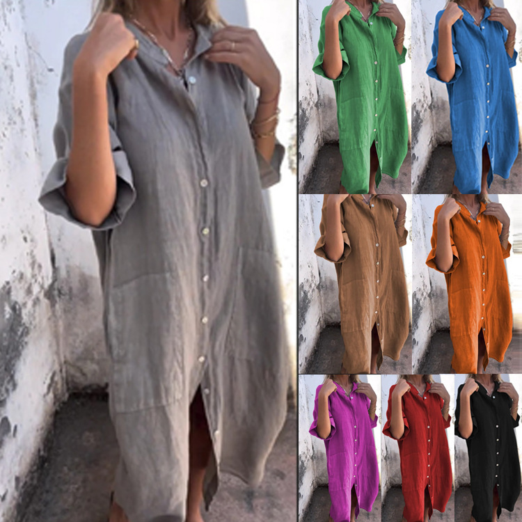 2026 Women's Old Money Shirt D - đánh giá và giá Casual Loose Linen Shirt Dress