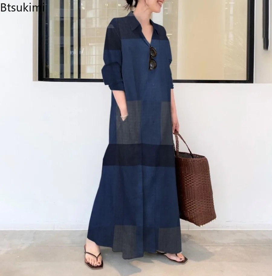 Fashion New Shirt Dress Women  - đánh giá và giá Casual Loose Linen Shirt Dress