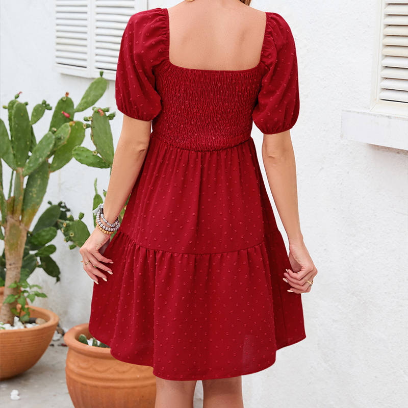 Elegant Women's Summer Short S - đánh giá và giá Off Shoulder Puff Sleeve Sundress