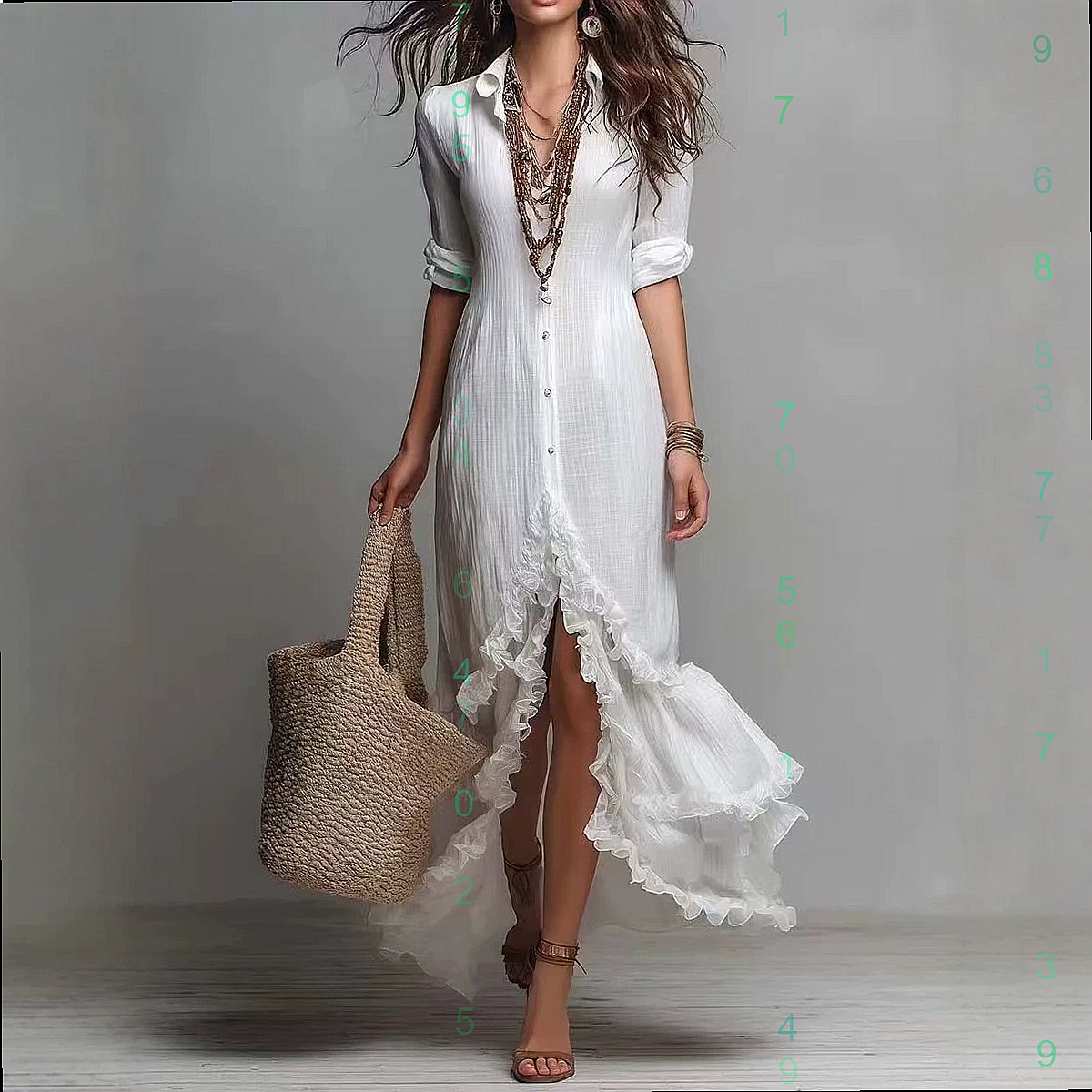 Cross back cotton linen dress  - đánh giá và giá Casual Loose Linen Shirt Dress