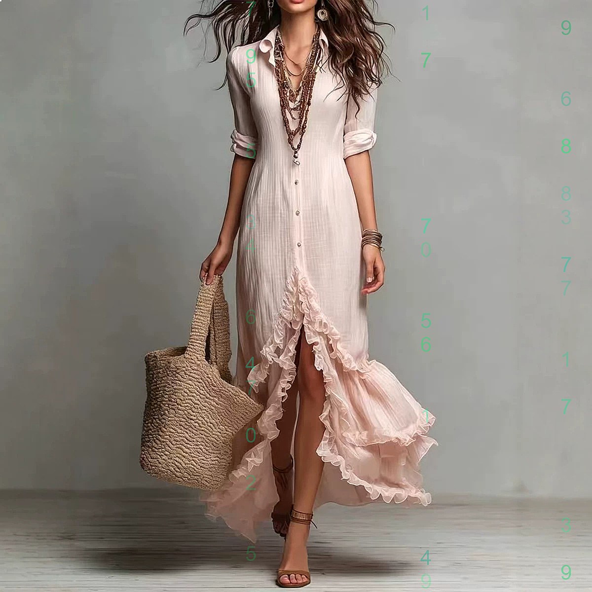 Cross back cotton linen dress  - đánh giá và giá Casual Loose Linen Shirt Dress