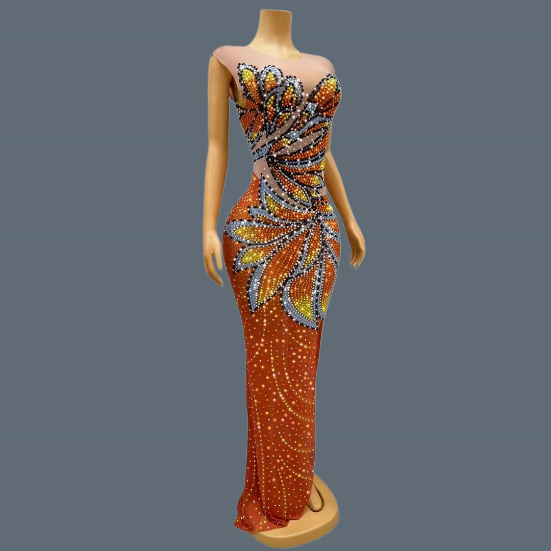 Women Sleeveless Mesh Maxi Dre - đánh giá và giá Sparkly Rhinestone Club Party Dress