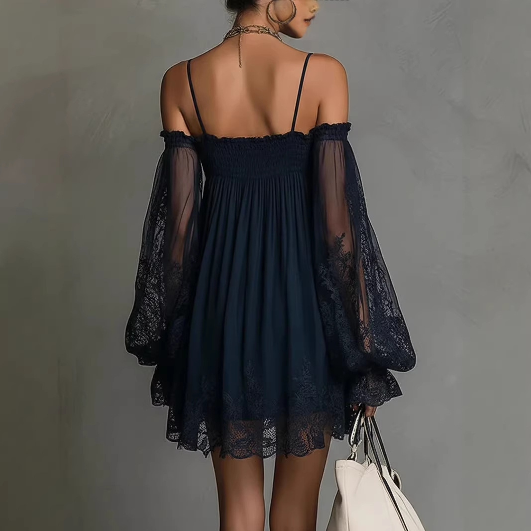 Off Shoulder Lace Mini Dress S - đánh giá và giá Off Shoulder Puff Sleeve Sundress