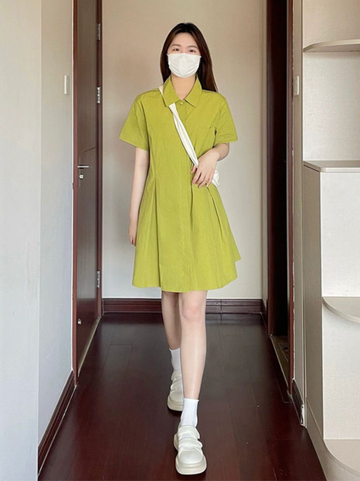 plus Size  Collar Dress Women  - đánh giá và giá Korean Style A Line Shirt Dress