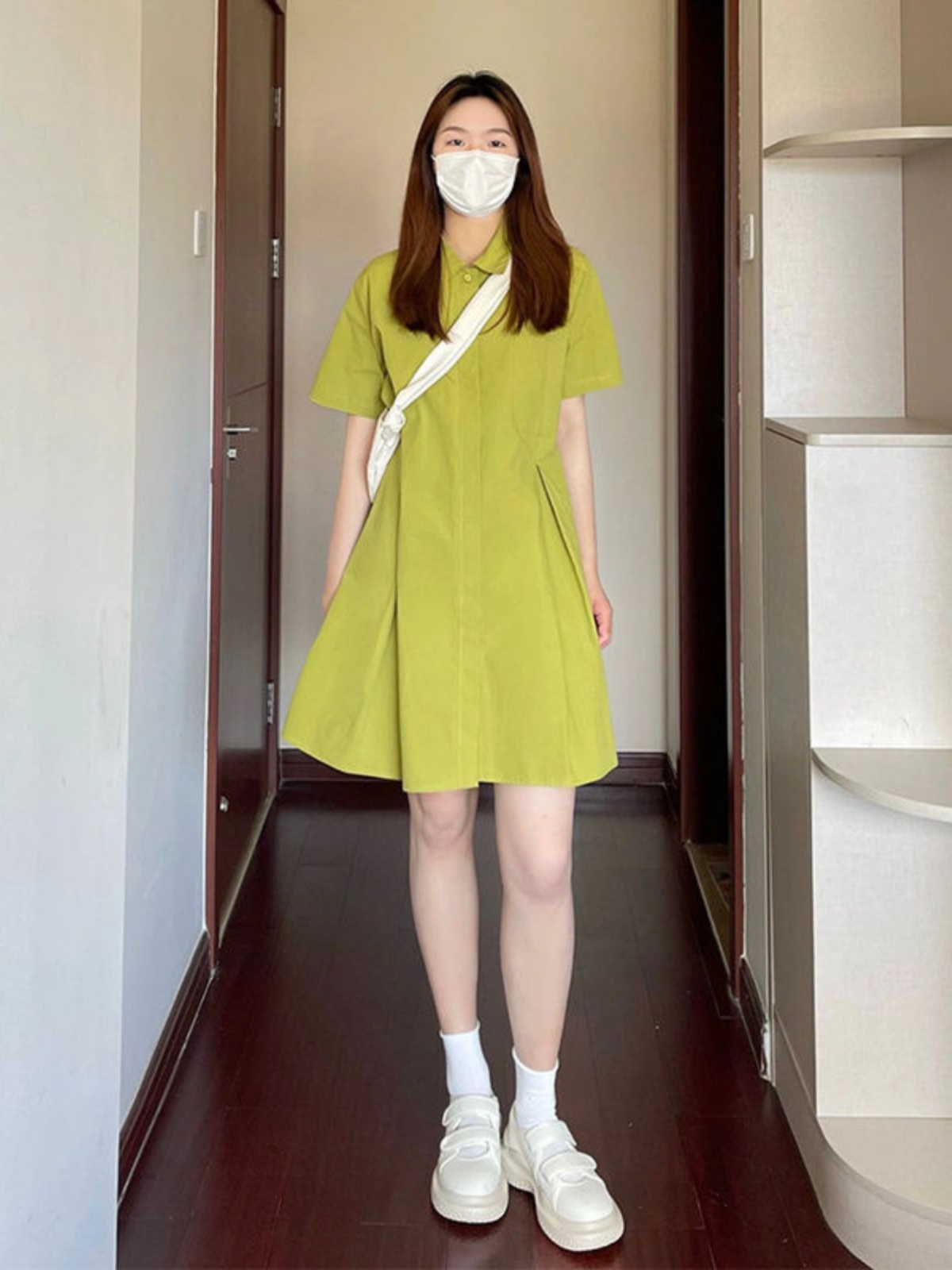 plus Size  Collar Dress Women  - đánh giá và giá Korean Style A Line Shirt Dress