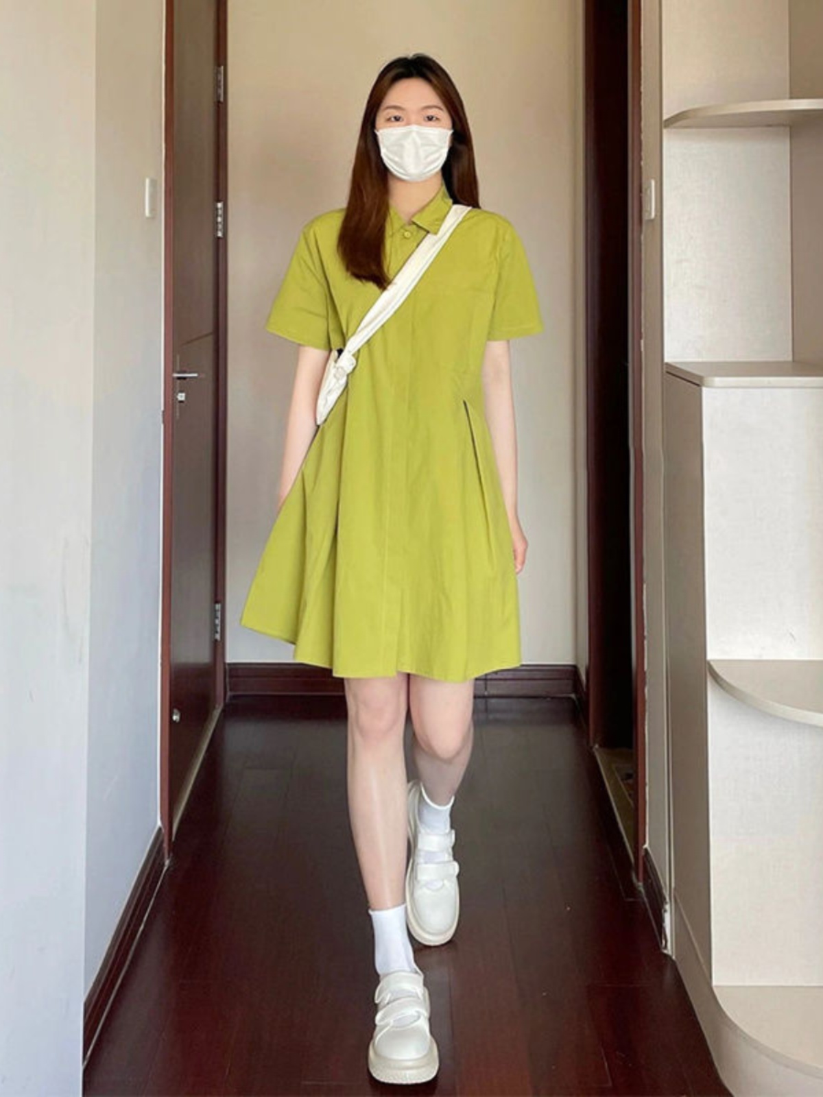 plus Size  Collar Dress Women  - đánh giá và giá Korean Style A Line Shirt Dress
