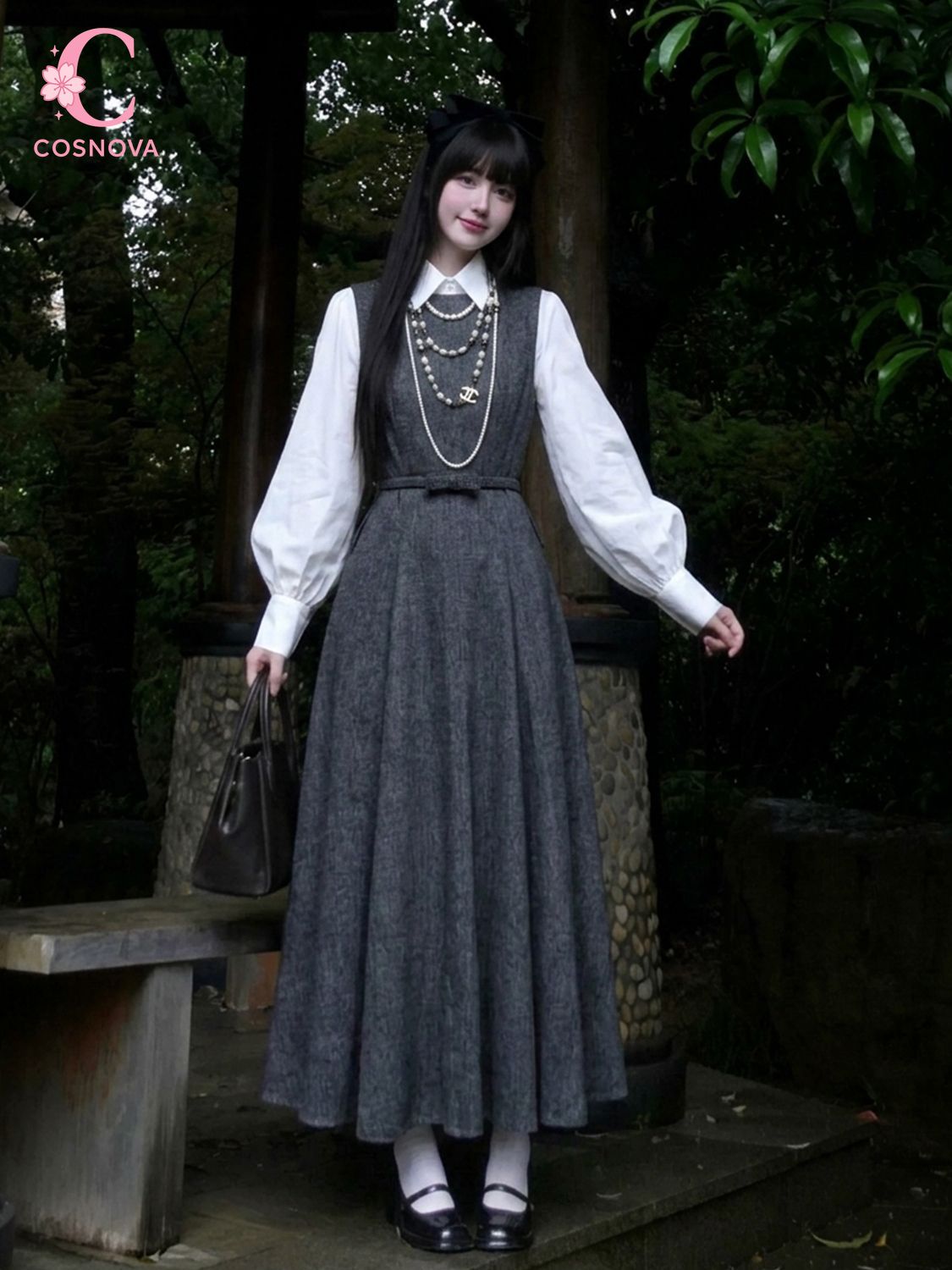 Korean Hepburn Style 2 Piece D - đánh giá và giá Korean Style A Line Shirt Dress