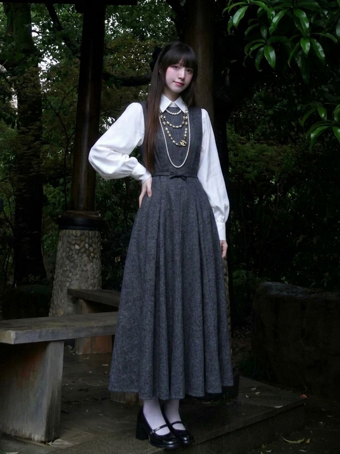 Korean Hepburn Style 2 Piece D - đánh giá và giá Korean Style A Line Shirt Dress