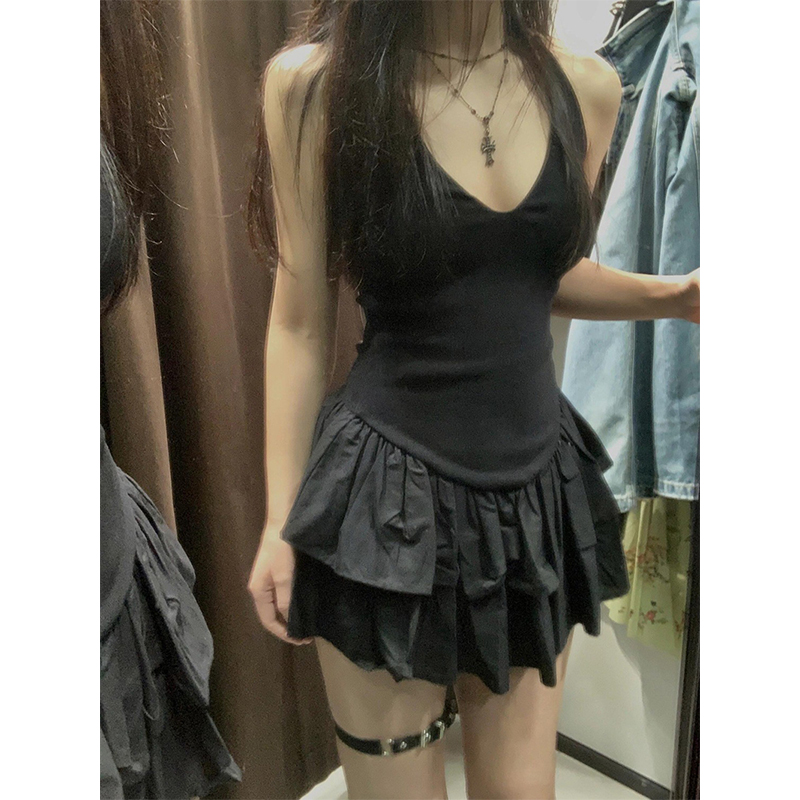 MEXZT Y2K Black Mini Dress Wom - đánh giá và giá Y2K Backless Halter Mini Dress