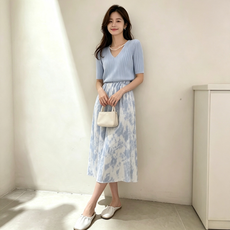 2026 Summer Gentle Short Sleev - đánh giá và giá Korean Style A Line Shirt Dress