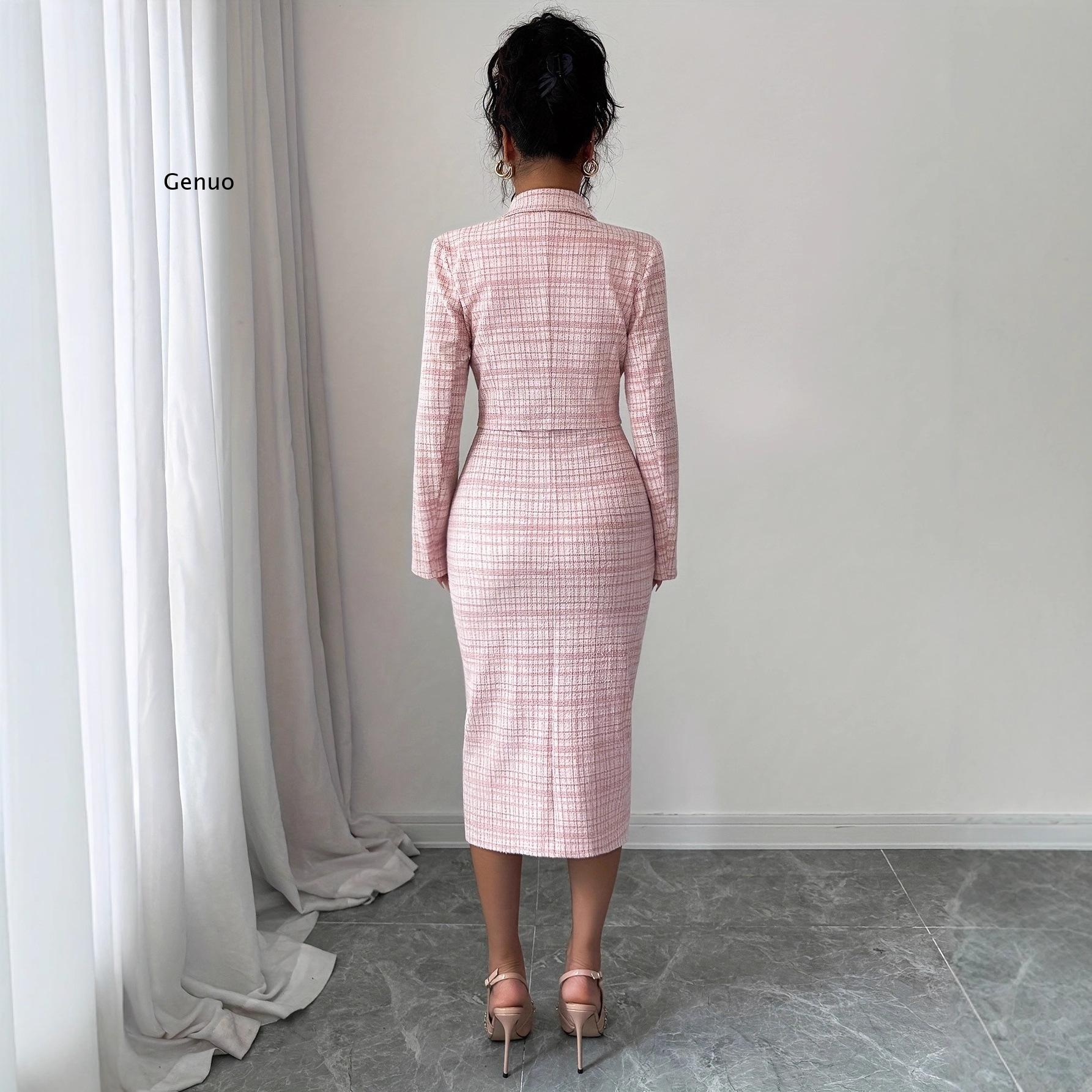 2026 New Women Elegant Tweed T - đánh giá và giá Tweed Two Piece Blazer Dress