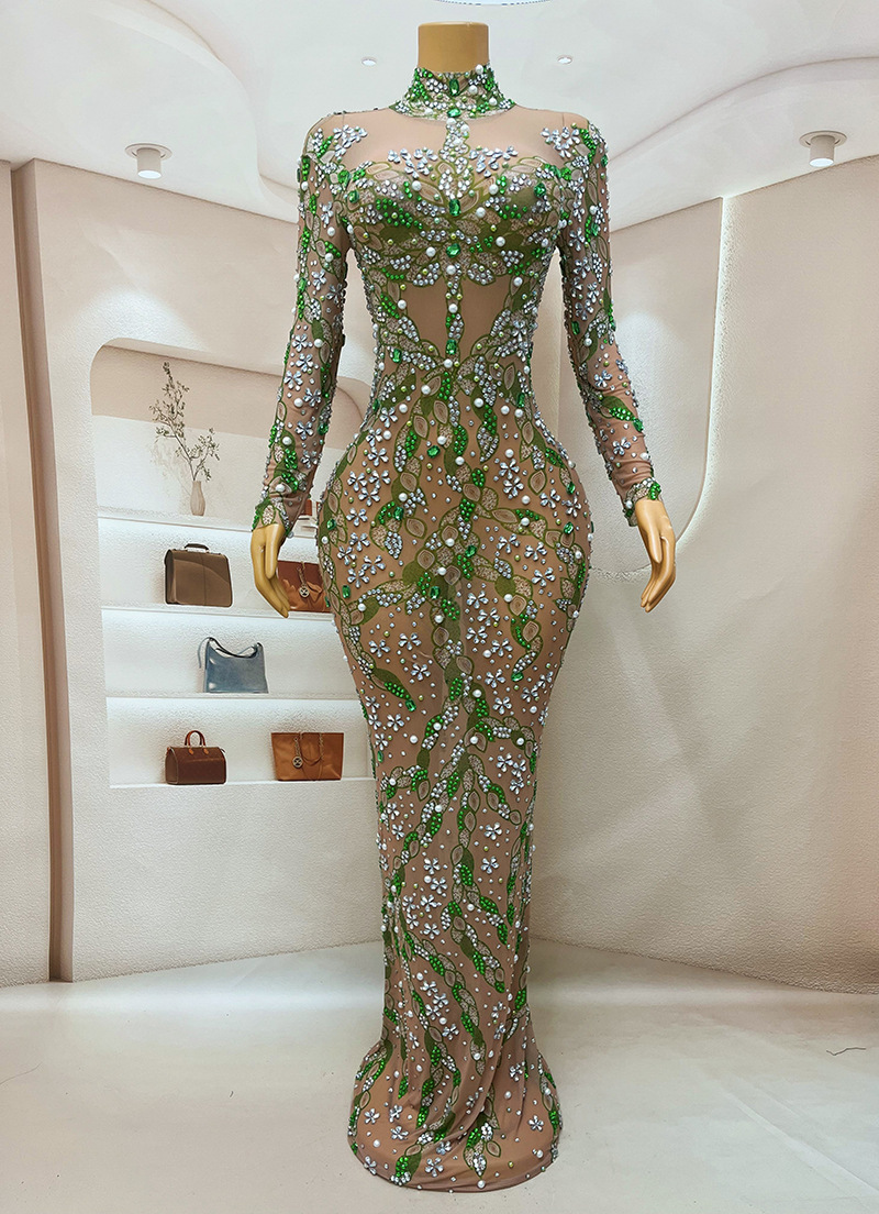 A stunning evening gown Long   - đánh giá và giá Sparkly Rhinestone Club Party Dress