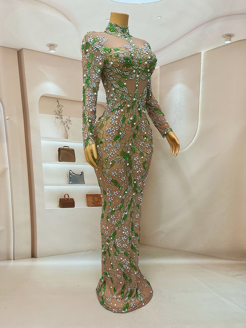 A stunning evening gown Long   - đánh giá và giá Sparkly Rhinestone Club Party Dress