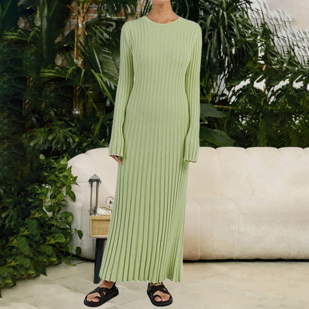 Ribbed Knit Dress Women's Long - đánh giá và giá Bodycon Long Sleeve Ribbed Dress