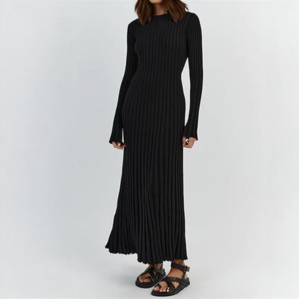 Ribbed Knit Dress Women's Long - đánh giá và giá Bodycon Long Sleeve Ribbed Dress