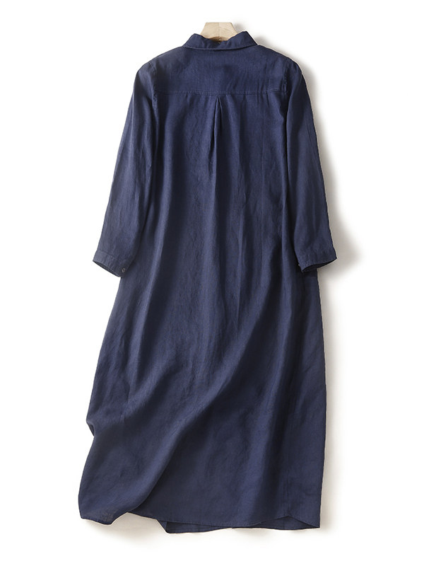 Casual Cotton Linen Loose Shir - đánh giá và giá Casual Loose Linen Shirt Dress