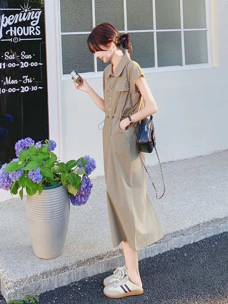 Slimming plus Size Korean Styl - đánh giá và giá Korean Style A Line Shirt Dress