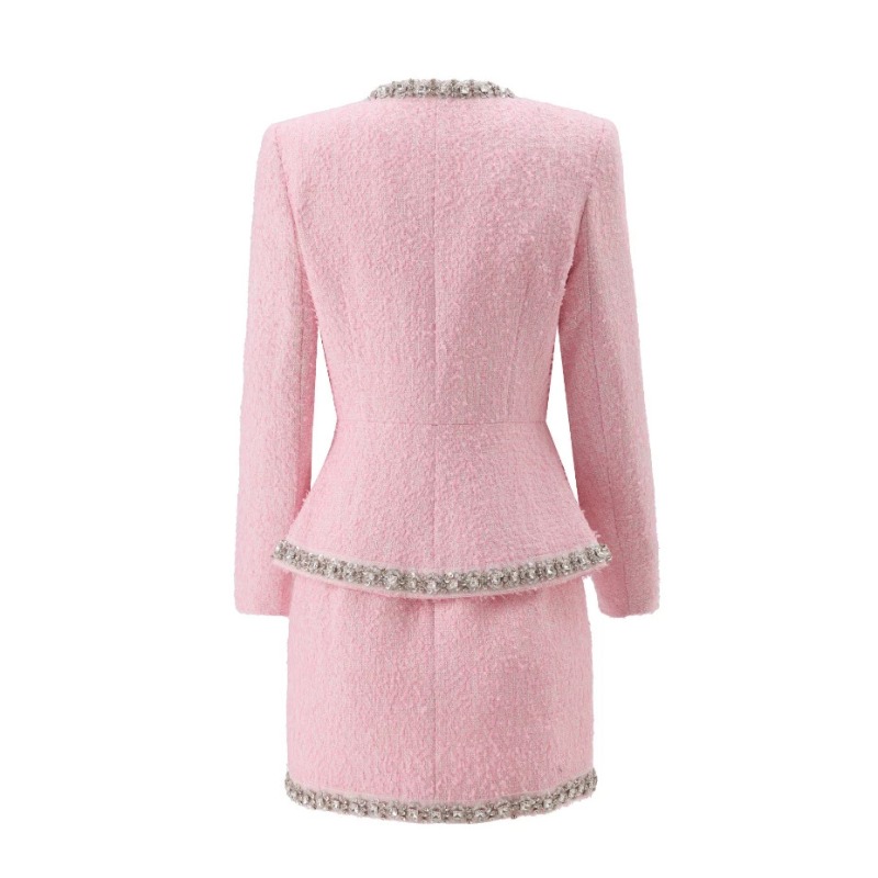 Premium Pink Tweed Women Two-P - đánh giá và giá Tweed Two Piece Blazer Dress