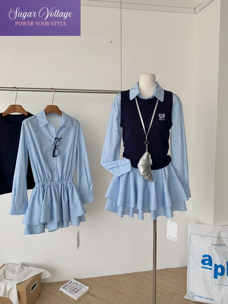 Spring Autumn Korean Fashion C - đánh giá và giá Korean Style A Line Shirt Dress