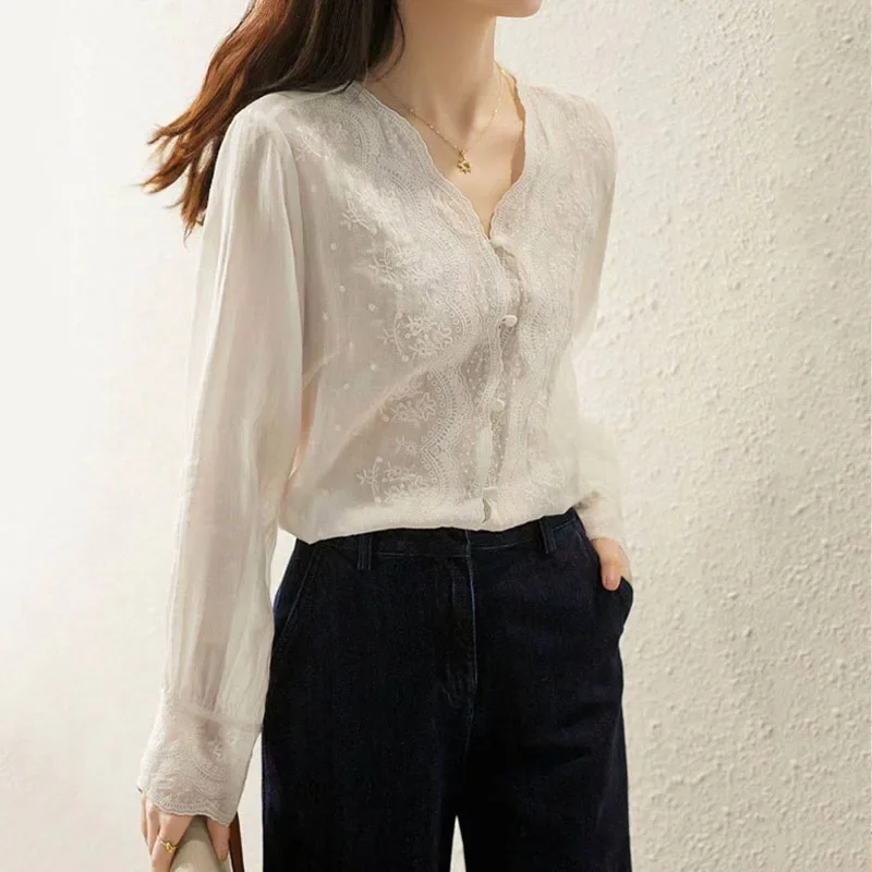 GELITAYIN V-Neck Long Sleeve L - đánh giá và giá Casual Loose Linen Shirt Dress