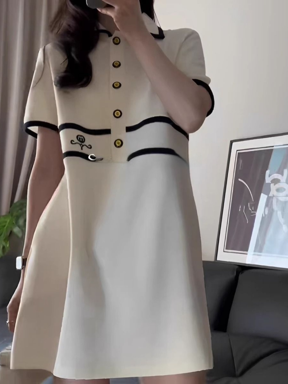 plus Size  Collar Short Sleeve - đánh giá và giá Korean Style A Line Shirt Dress