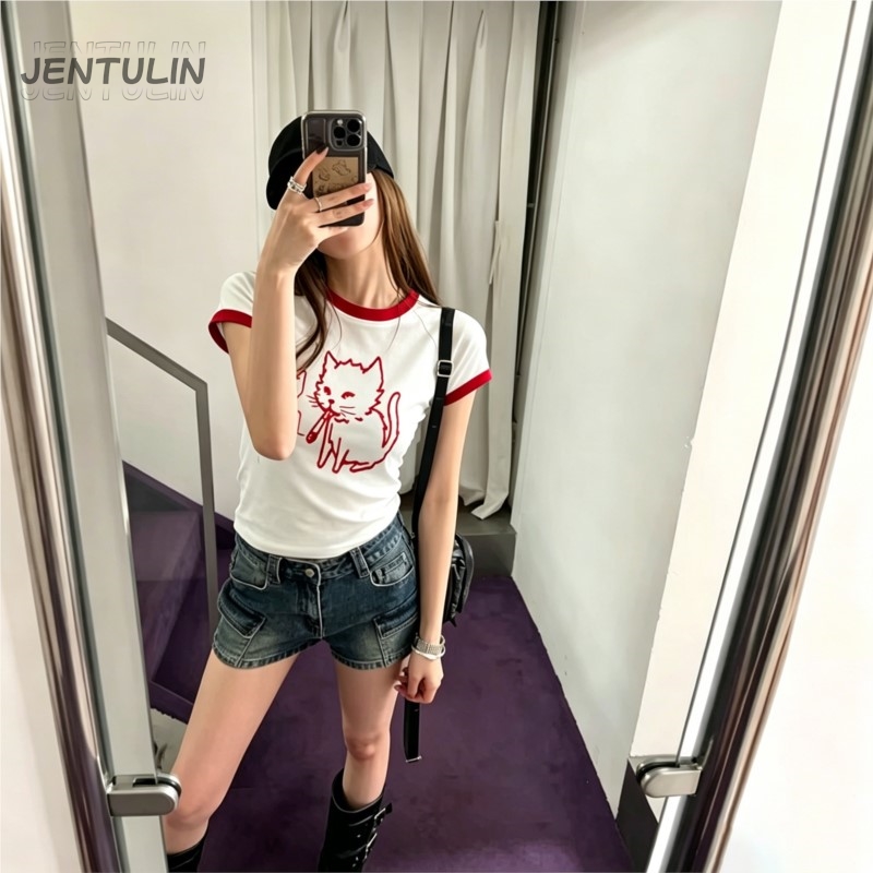 Korea Style Y2k 90s Crop Top H - đánh giá và giá Y2K Graphic Baby Tee Crop