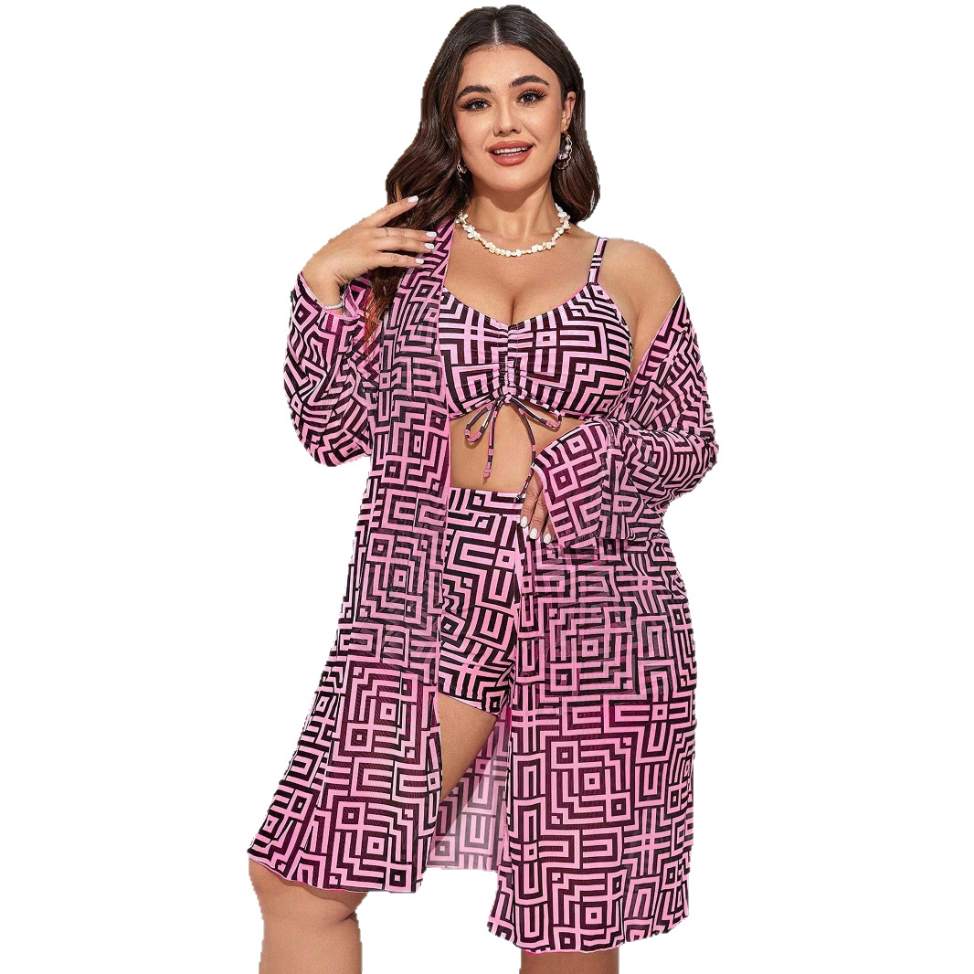 Plus Size 3‑Piece Geometric Pr - đánh giá và giá Tops