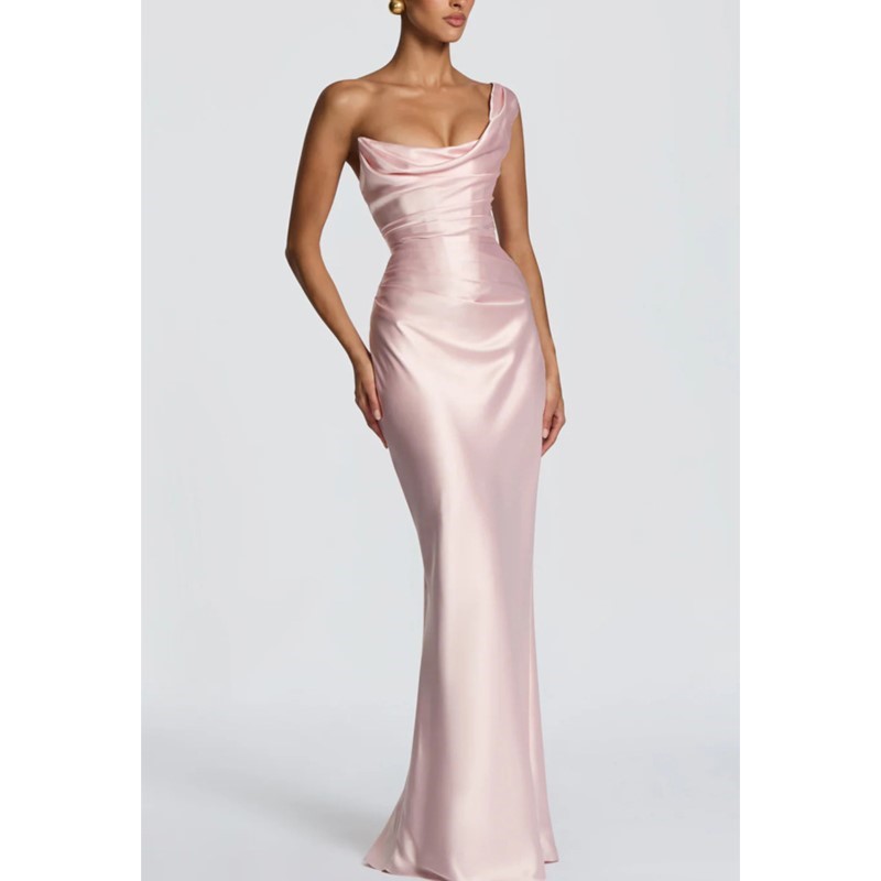 Sexy Slim Satin Dress Elegant  - đánh giá và giá Elegant Satin Evening Gown Split