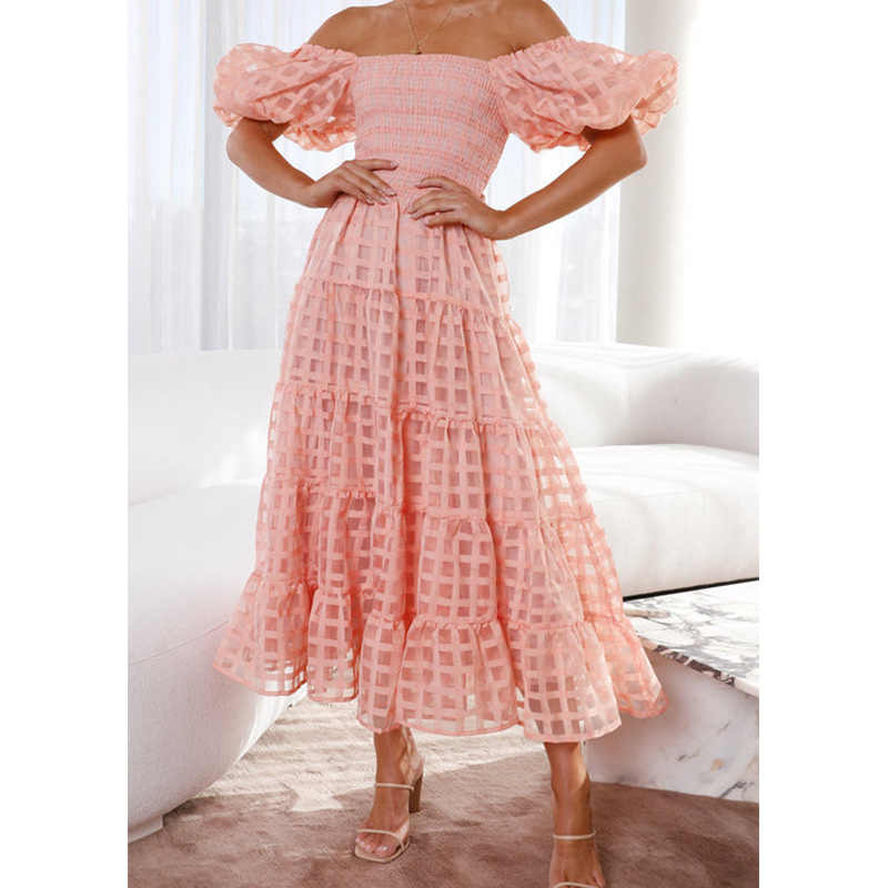 Elegant Off Shoulder Women's S - đánh giá và giá Off Shoulder Puff Sleeve Sundress